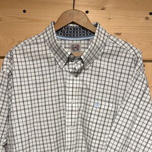 Cinch Men's White and Gray Plaid Button Down Shirt